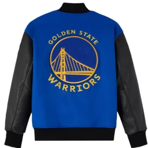 Golden State Warriors x OVO Raglan Full-Snap Varsity Jacket