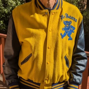 Grateful Bears Yellow Varsity Jacket