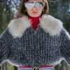 Grey Fur Detail Jacket