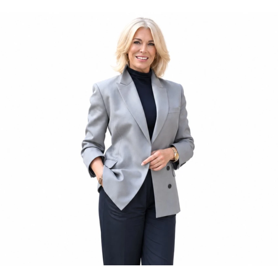 Hannah Waddingham Light Grey Blazer