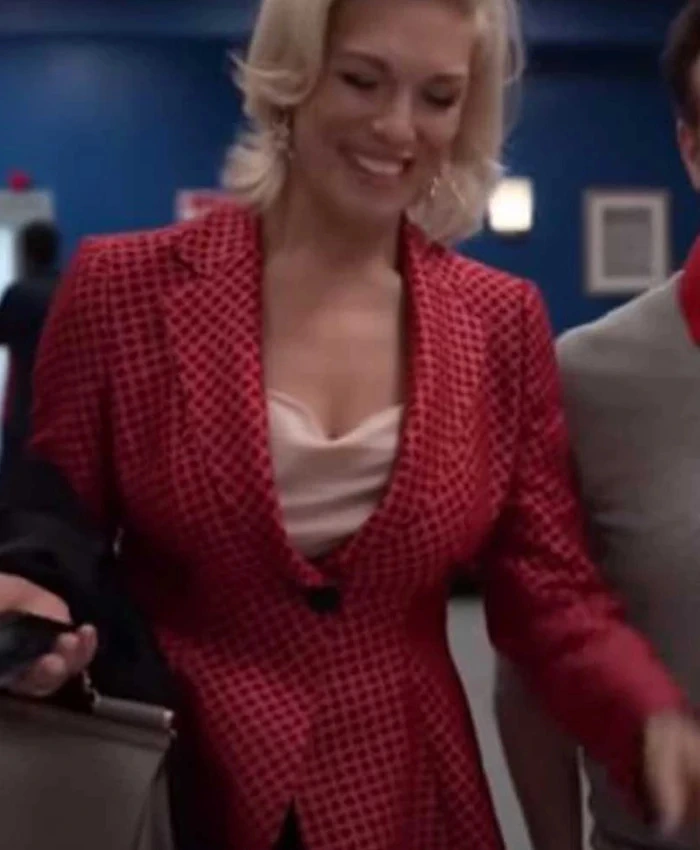 Hannah Waddingham Red Printed Blazer