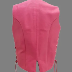 Hot Pink Leather Biker Vest