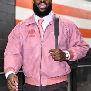 Jared Verse Cleveland Browns Arrival Pink Bomber Jacket