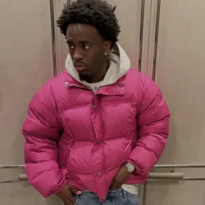 Kai Cenat Chrome Hearts Pink Puffer Jacket