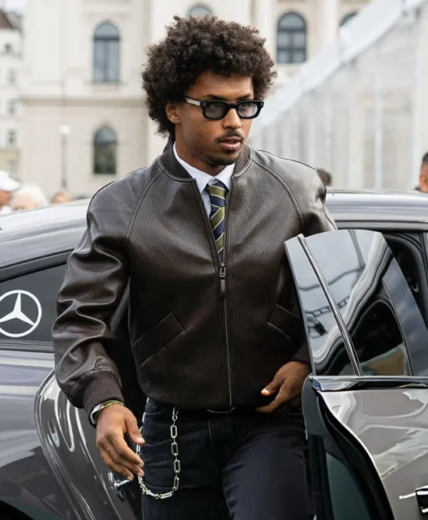 Karim Adeyemi Leather Bomber Jacket