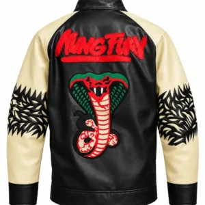 Kung Fury Cobra Logo Leather Jacket