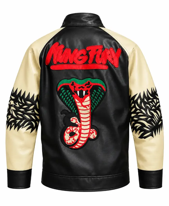 Kung Fury Cobra Logo Leather Jacket