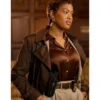 Line of Fire S01 Nia Wallace Brown Trench Coat