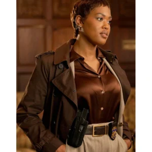 Line of Fire S01 Nia Wallace Brown Trench Coat