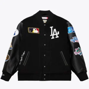 Los Angeles Dodgers Black Out Logo Varsity Jacket
