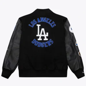 Los Angeles Dodgers Black Out Logo Varsity Jacket Shop Now