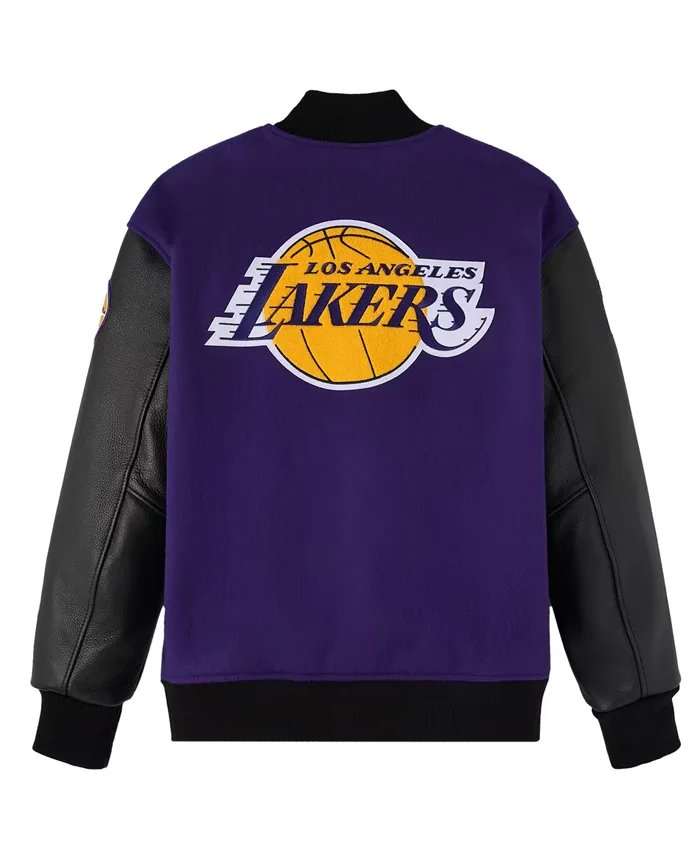 Los Angeles Lakers x OVO Raglan Full-Snap Varsity Jacket