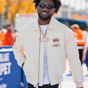 Malik Nabers Nigel Sylvester x Avirex Icon Brick Bomber Jacket