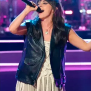 Marilyn Hucek The Voice S03 Black Leather Vest