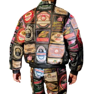 Martine Rose Patchwork Labels Leather Jacket