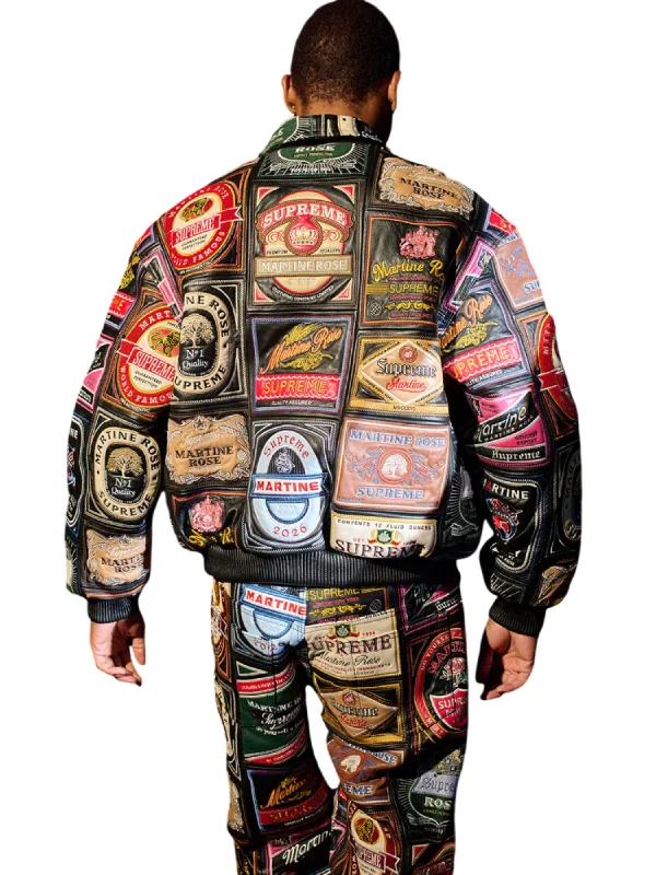Martine Rose Patchwork Labels Leather Jacket