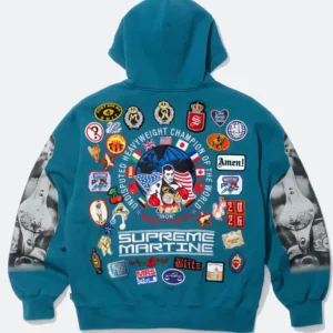 Mike Tyson Supreme Martine Teal Zip-Up Hoodie
