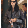 Milan Fashion Week Amelia Gray Hamlin Leather Jacket