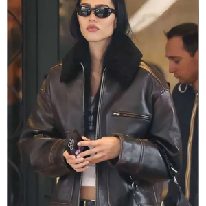Milan Fashion Week Amelia Gray Hamlin Leather Jacket