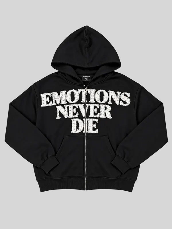 Mixed Emotion End Rhinestone Hoodie