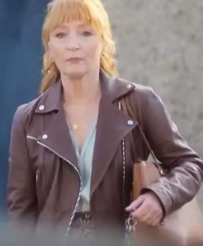 Moonflower Murders Susan Ryeland Brown Leather Jacket