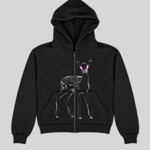 N0RTH4EVR Fawn Cropped Zip Hoodie