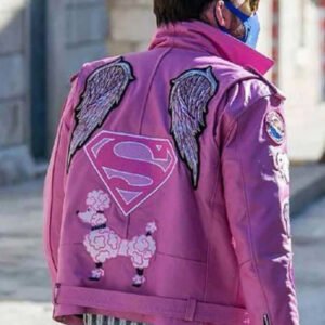 Nicolas Cage Pink Motorcycle Genuine Leather Jacket