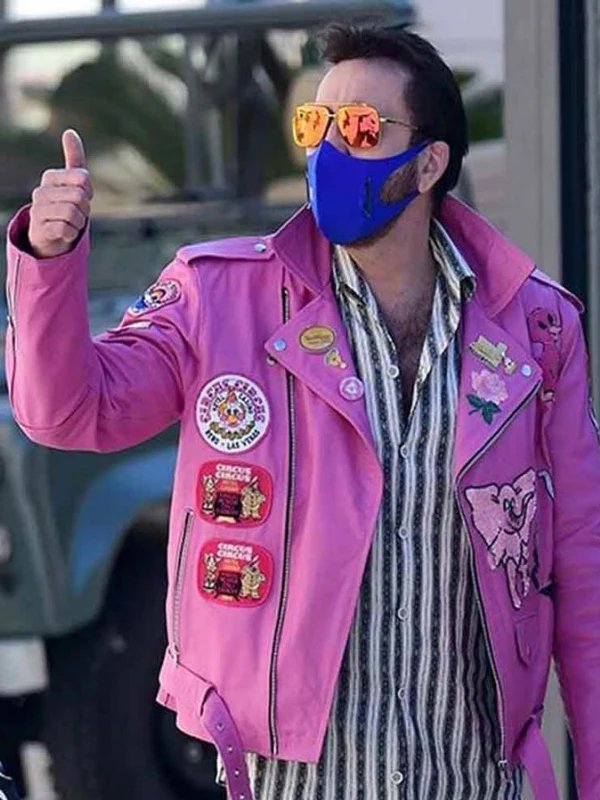 Nicolas Cage Pink Motorcycle Jacket