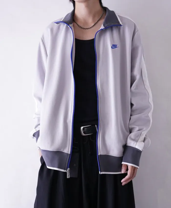 Nike Grey Full Zip Up Knit Track Jacket
