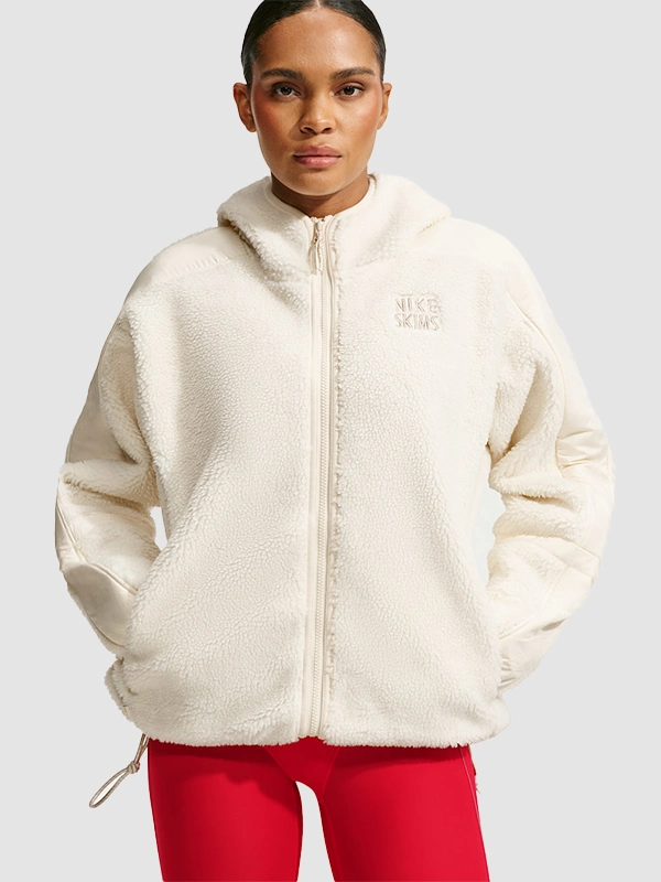 Nike x SKIMS Sherpa Oversized Full-Zip Hooded Jacket