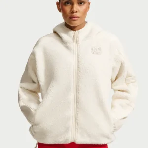 NikeSKIMS White Sherpa Oversized Hooded Jacket
