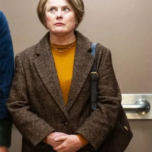 Onwards and Sideways Monica Dolan Brown Coat