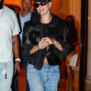 Paris 2026 Magda Butrym Hailey Bieber Fur Jacket
