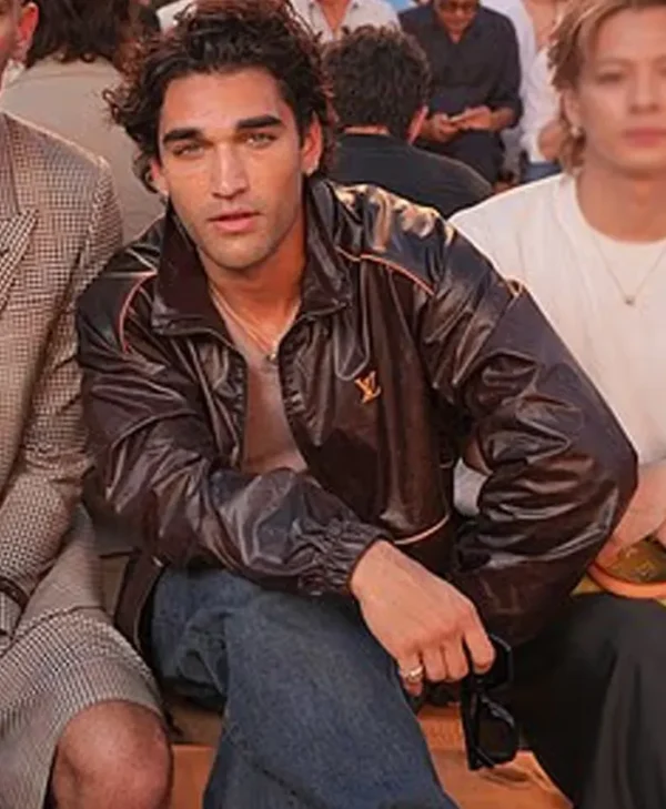 Paris Fashion Week Josh Heuston LV Leather Jacket