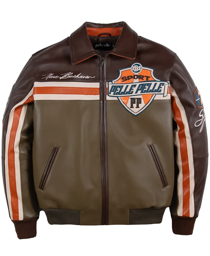 Pelle Pelle Racing Sport Brown Leather Jacket