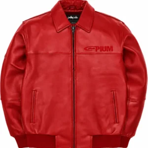 Pelle Pelle x Opium Red Leather Bomber Jacket