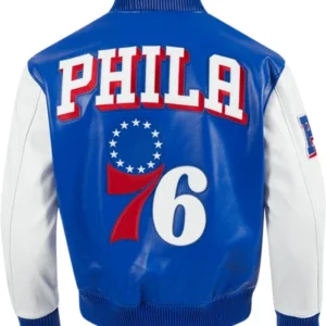 Philadelphia 76ers City Signature Blue Leather Jacket