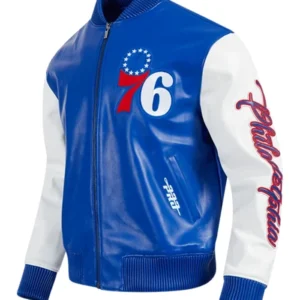 Philadelphia 76ers City Signature Blue Leather Jacket