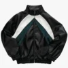 Philadelphia Eagles Black Leather Kru Track Jacket