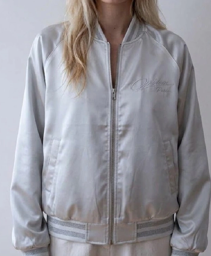 Playboi Carti Opium Silver Satin Bomber Jacket For Sale
