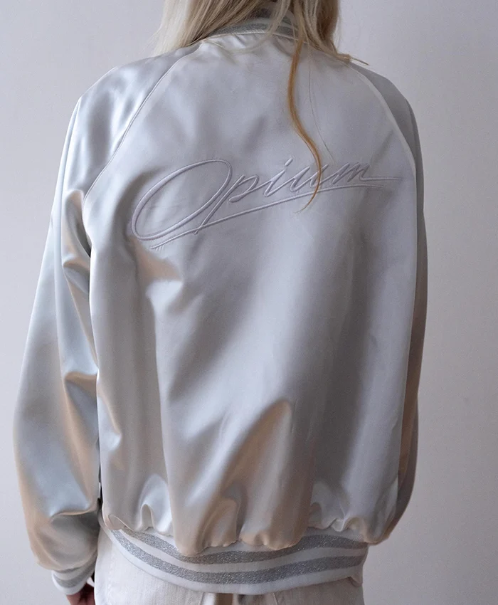 Playboi Carti Opium Silver Satin Bomber Jacket
