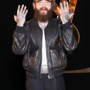 Post Malone Inspired Black Leather Jacket
