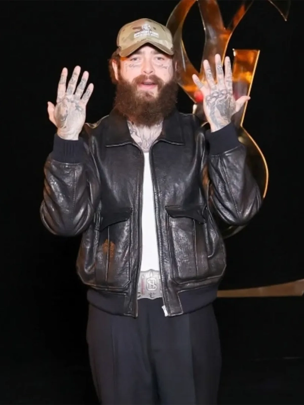 Post Malone Inspired Black Leather Jacket