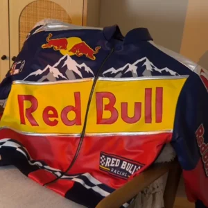 Red Bull Racing Navy Leather Bomber Jacket