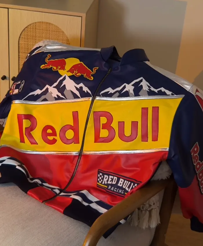 Red Bull Racing Navy Leather Bomber Jacket