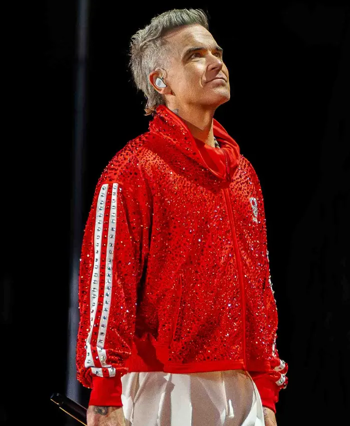 Robbie Williams Red Sequin Track Jacket