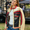 Sara Pagliaroli Cream Biker Racing Jacket
