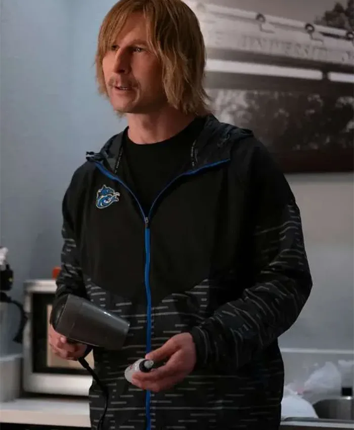 Shop Chad Powers S02 Russ Holliday Black Track Jacket
