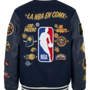 Shop Chamarra NBA Mexico City Game 2026 Navy Varsity Jacket