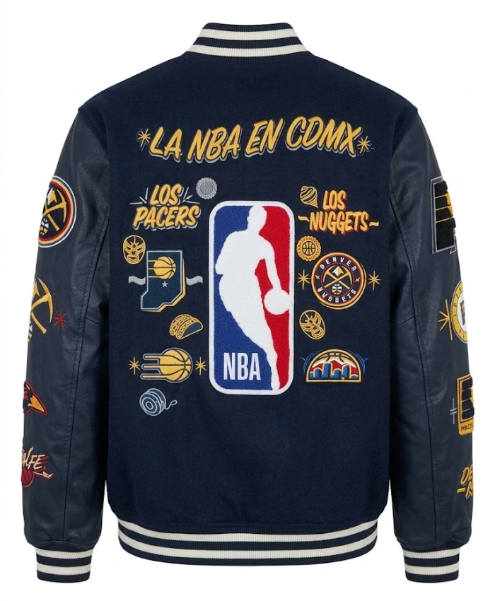 Shop Chamarra NBA Mexico City Game 2026 Navy Varsity Jacket